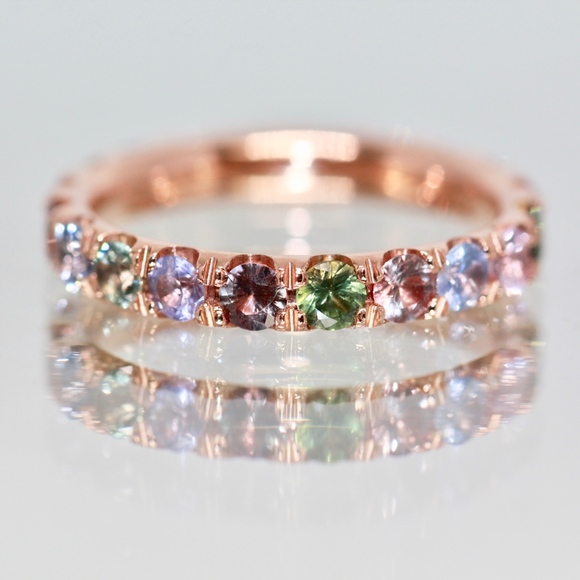 2 carat Diamonds 14k Rose Gold Color Eternity Ring - Picture 3 of 6